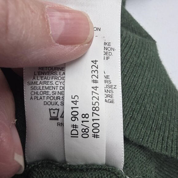 Express Sweater Mens 2XL Green Henley 100% Cotton Long Sleeve Pullover Knit - Picture 7 of 9